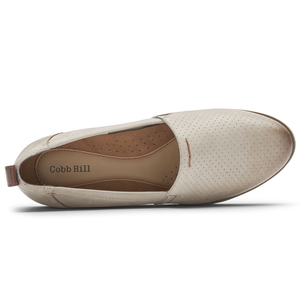 Rockport Slip-On For Womens Beige - Cobb Hill Laci - ED8129457